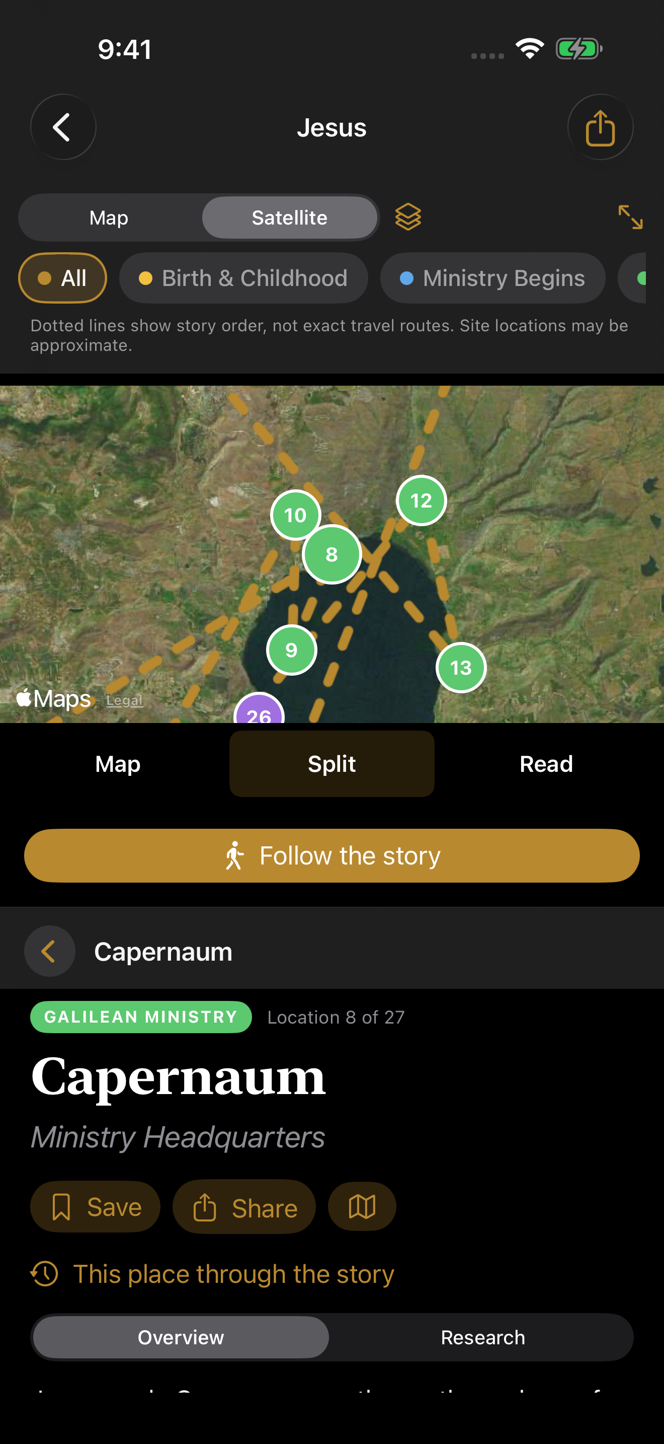 The iPhone map and reading layout in Scripture and Stone 1.1