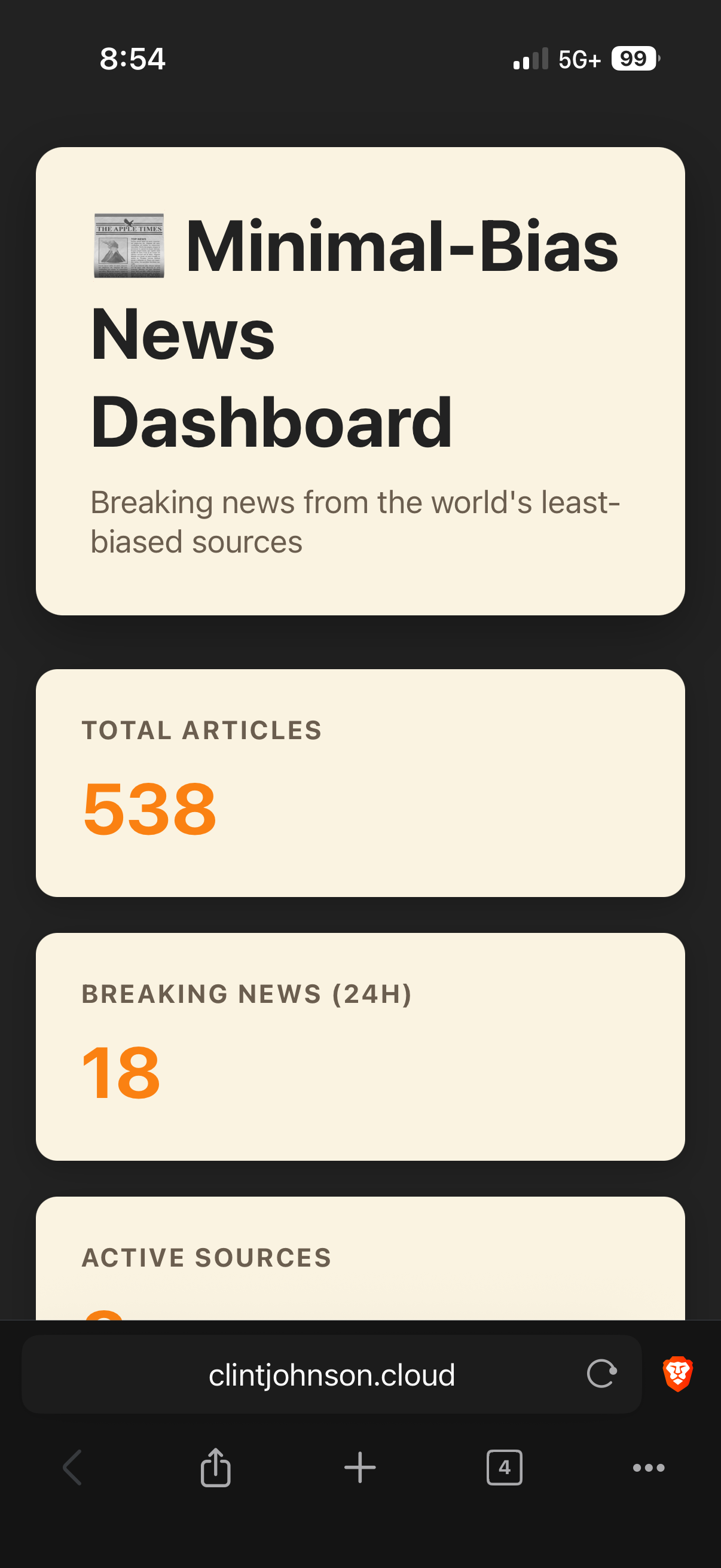 Minimal-Bias News Dashboard