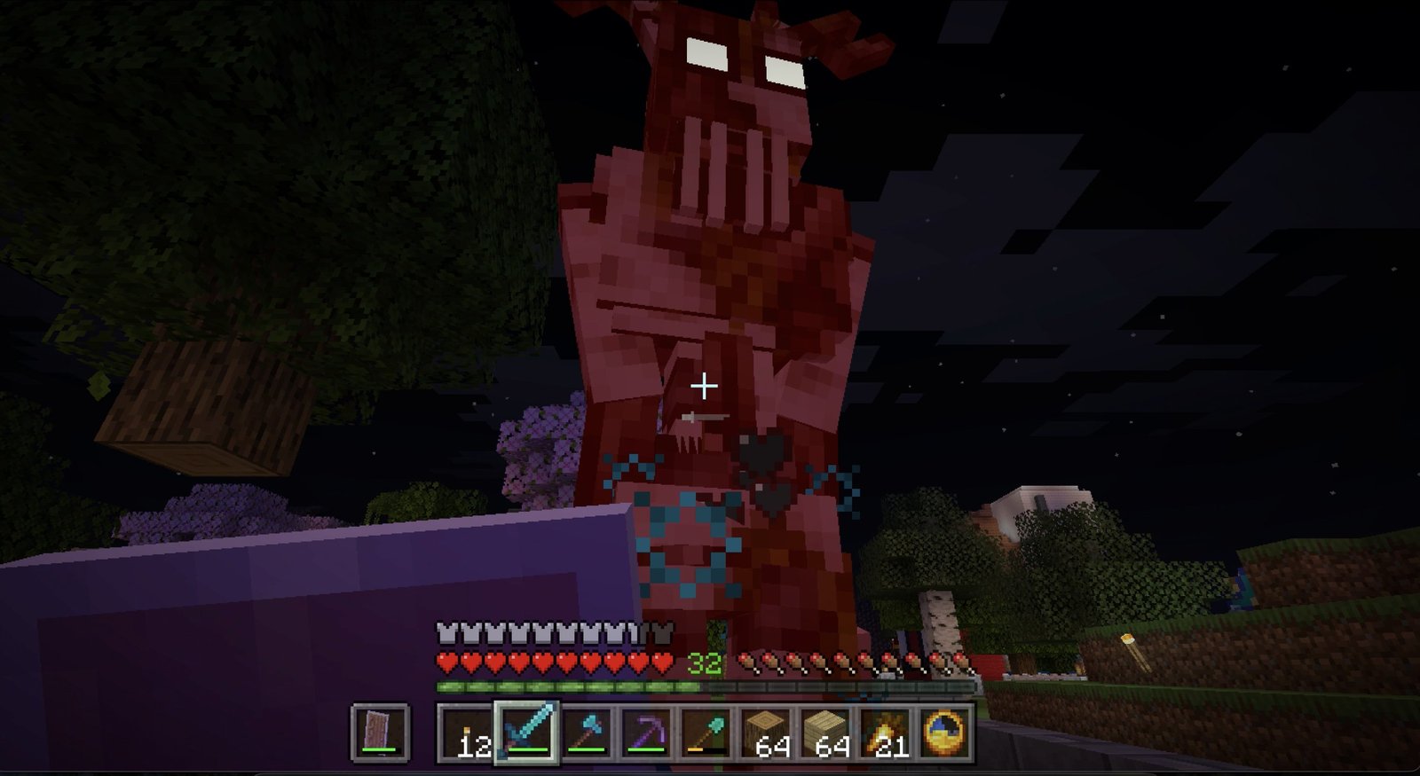 The Timbershriek looming overhead at night
