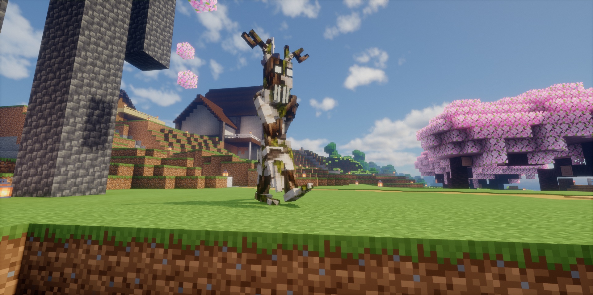 The custom animated Timbershriek walking